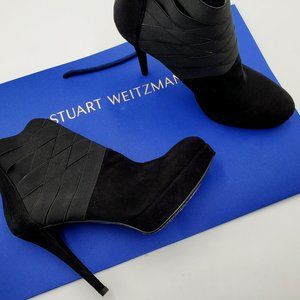 Stuart Weitzman - Black Suede Platform Booties